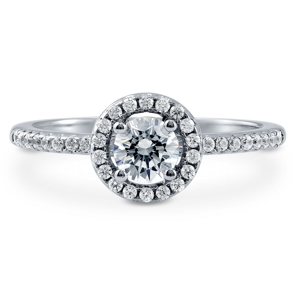 Halo CZ Ring in Sterling Silver, 1 of 5