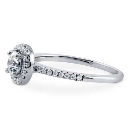 Halo CZ Ring in Sterling Silver