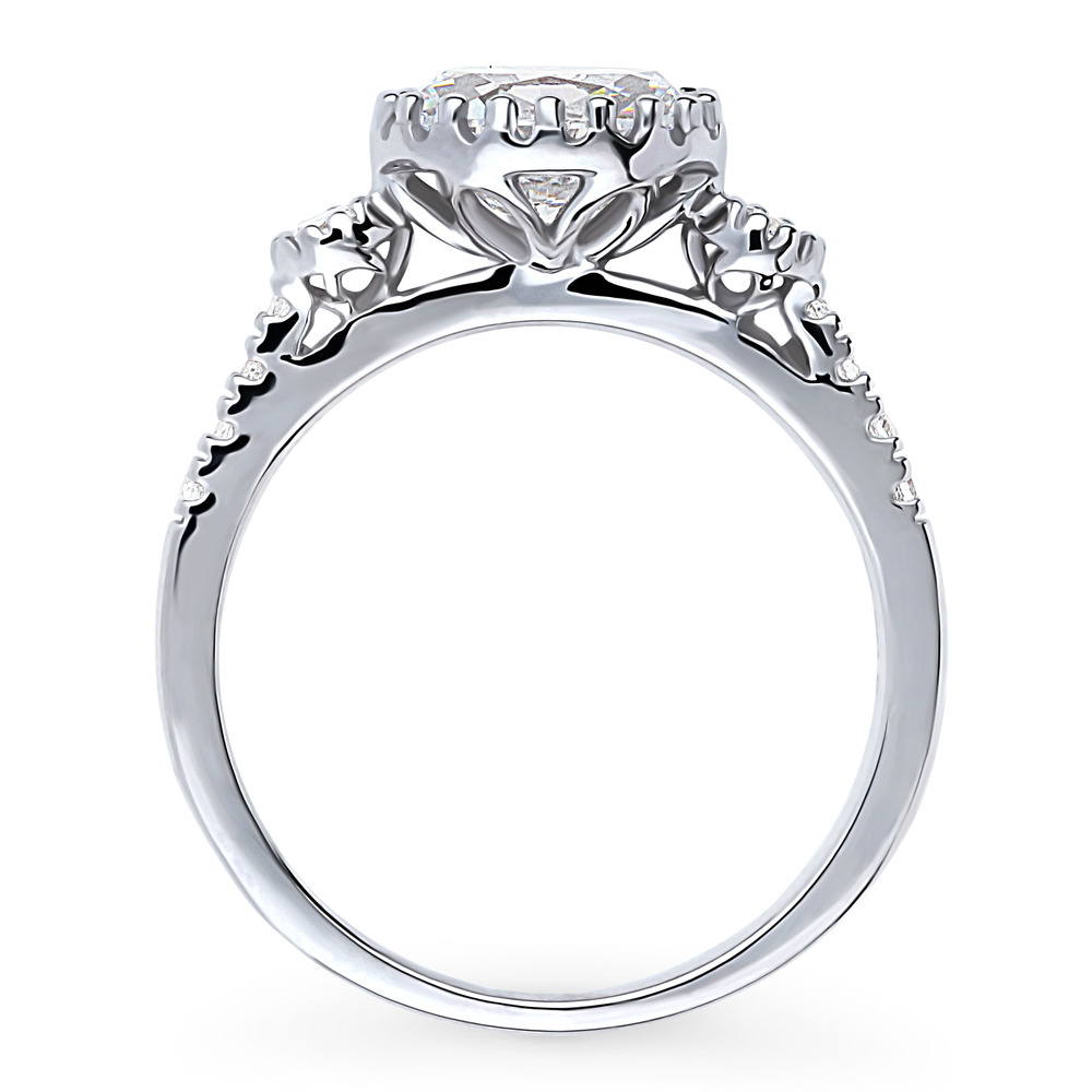 3-Stone 1.2ct Oval CZ Ring in Sterling Silver