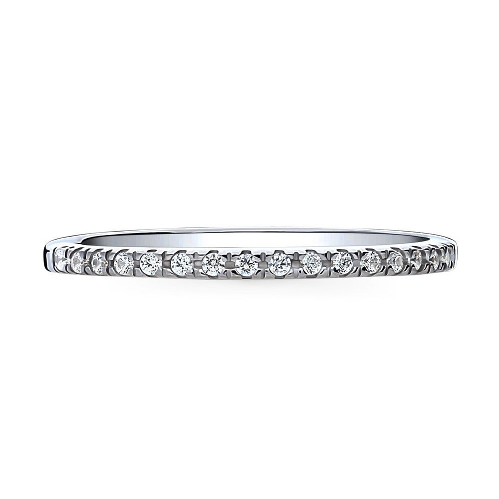 CZ Half Eternity Ring in Sterling Silver, 1 of 8