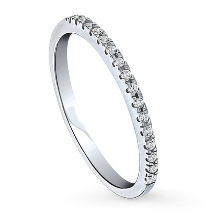 CZ Half Eternity Ring in Sterling Silver