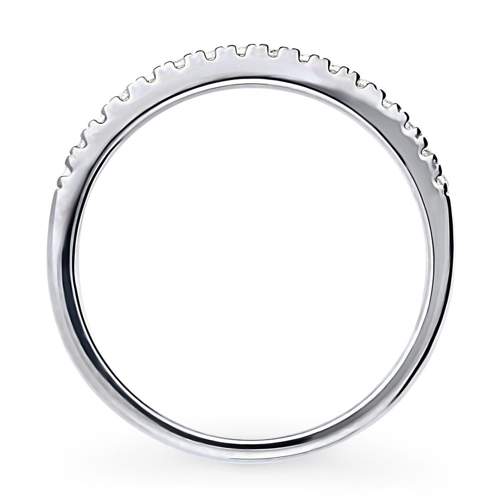 Alternate view of CZ Half Eternity Ring in Sterling Silver, 8 of 8