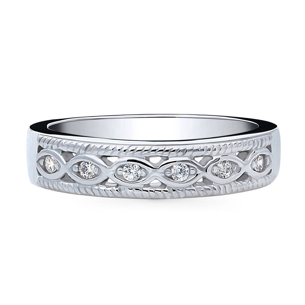 Woven CZ Band in Sterling Silver, Style R1664-01