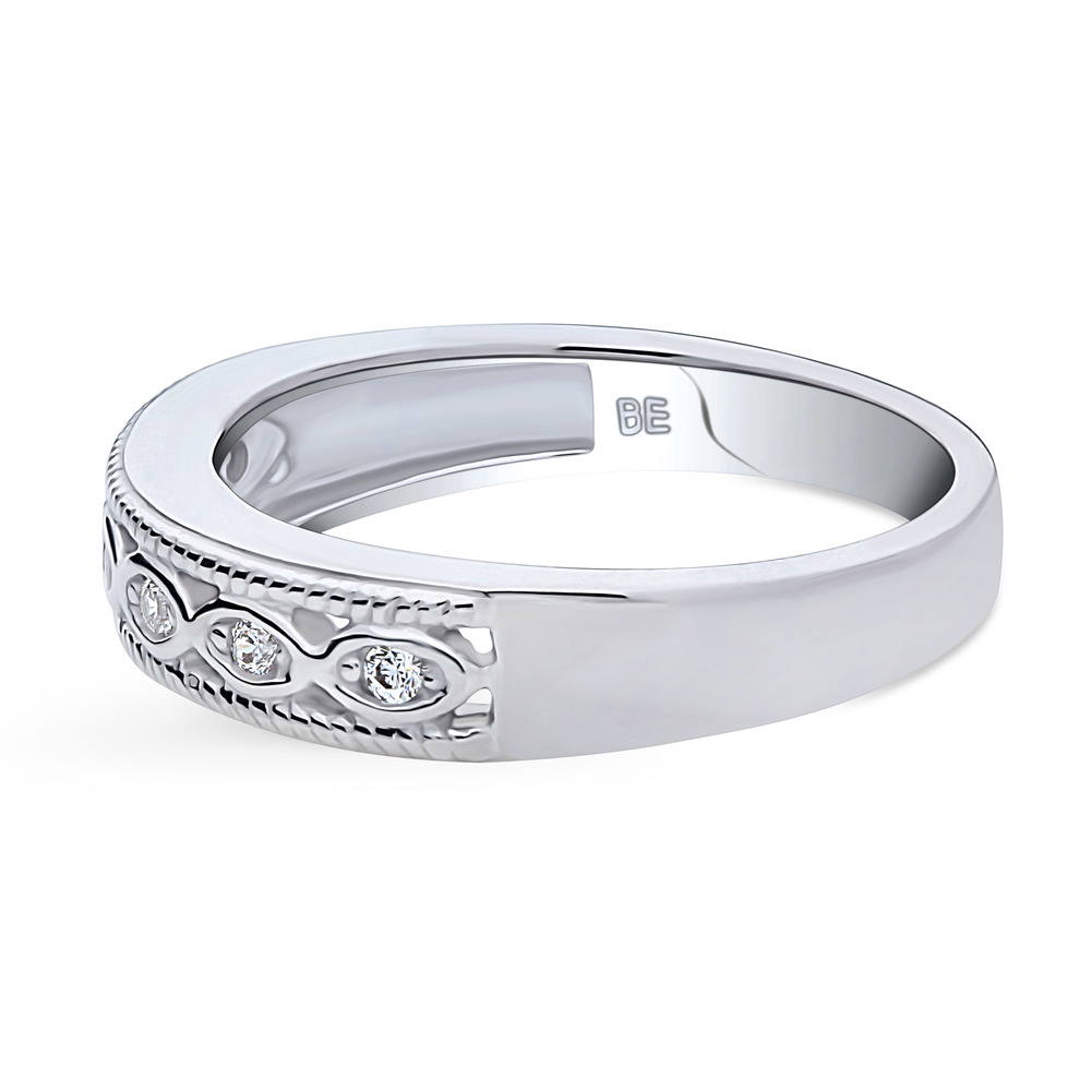 Woven CZ Band in Sterling Silver