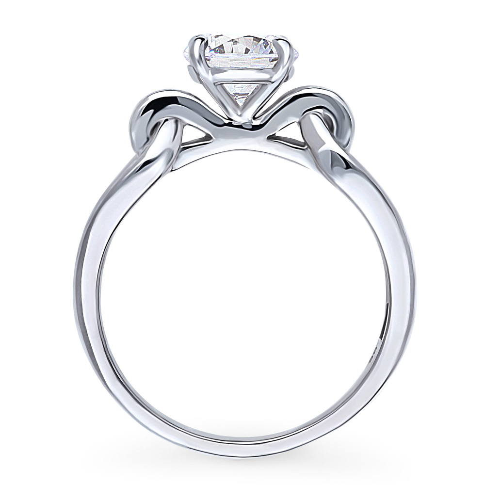 Alternate view of Solitaire Interlocking 1.25ct CZ Ring in Sterling Silver, 8 of 8