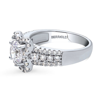 Flower CZ Ring in Sterling Silver