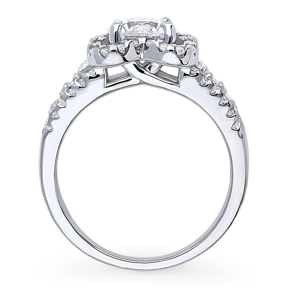 Alternate view of Flower CZ Ring in Sterling Silver, 7 of 8