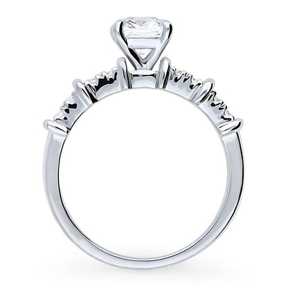 Solitaire 1.25ct Cushion CZ Ring in Sterling Silver