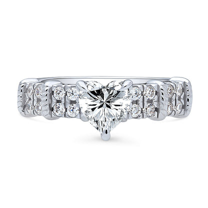 Solitaire Heart 0.7ct Heart CZ Ring in Sterling Silver