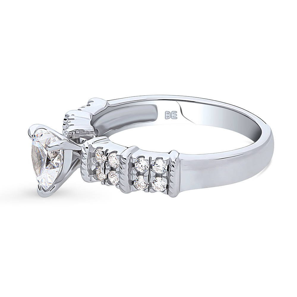 Solitaire Heart 0.7ct CZ Ring in Sterling Silver