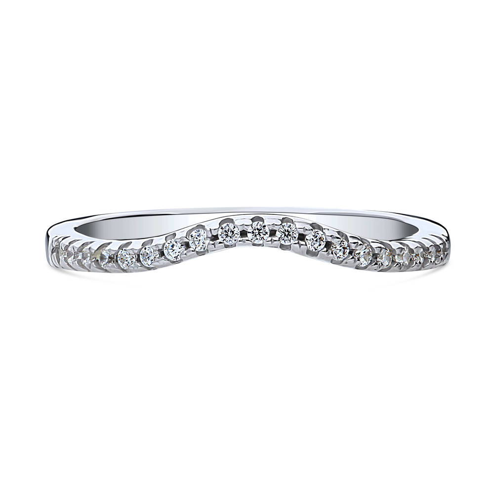 CZ Curved Eternity Ring in Sterling Silver, 1 of 8