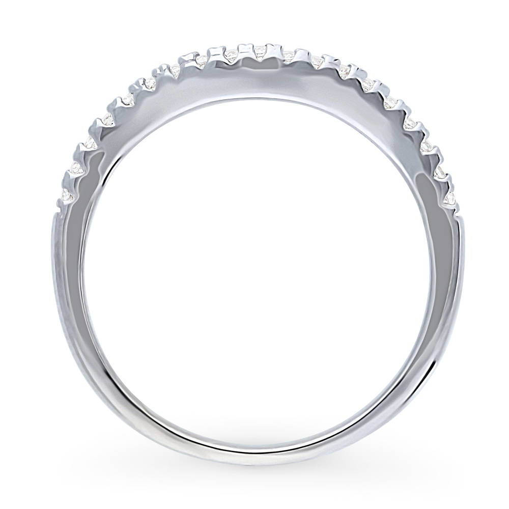 Alternate view of CZ Curved Half Eternity Ring in Sterling Silver, 8 of 8