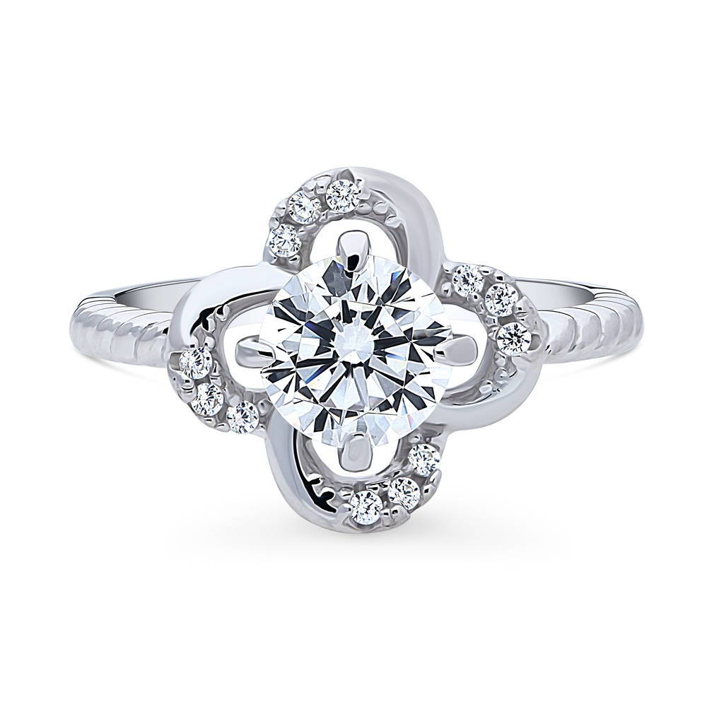 Flower CZ Ring in Sterling Silver, 1 of 8