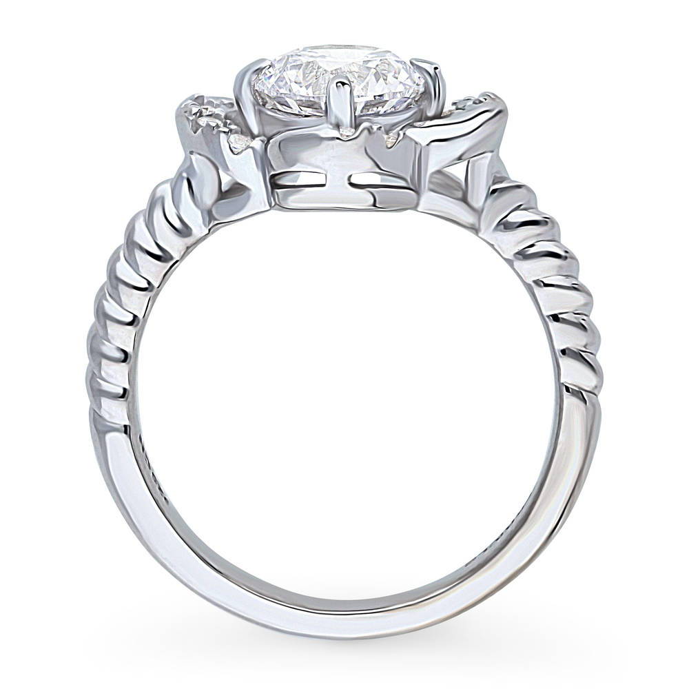 Alternate view of Flower CZ Ring in Sterling Silver, 8 of 8