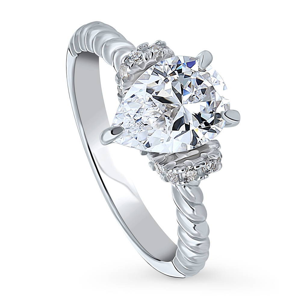 Woven Solitaire 1.8ct CZ Ring in Sterling Silver