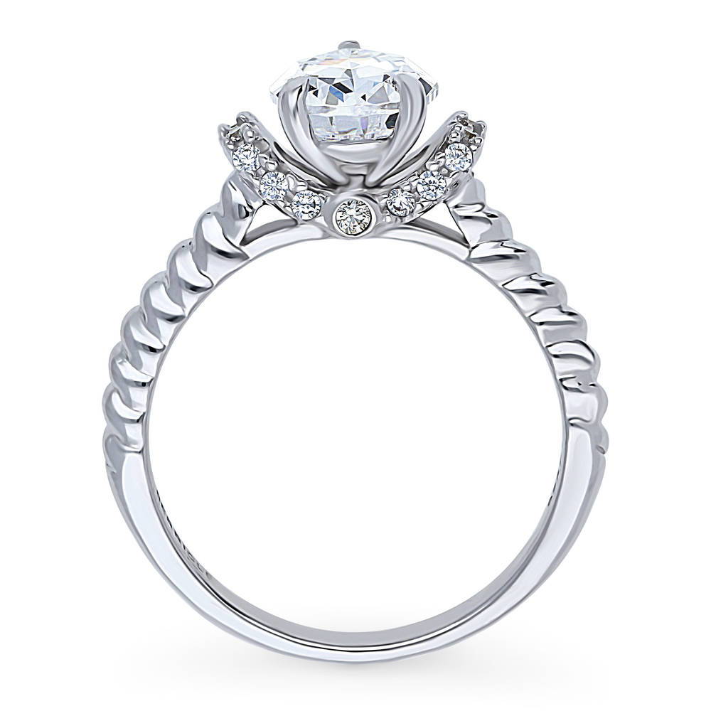 Woven Solitaire 1.8ct CZ Ring in Sterling Silver