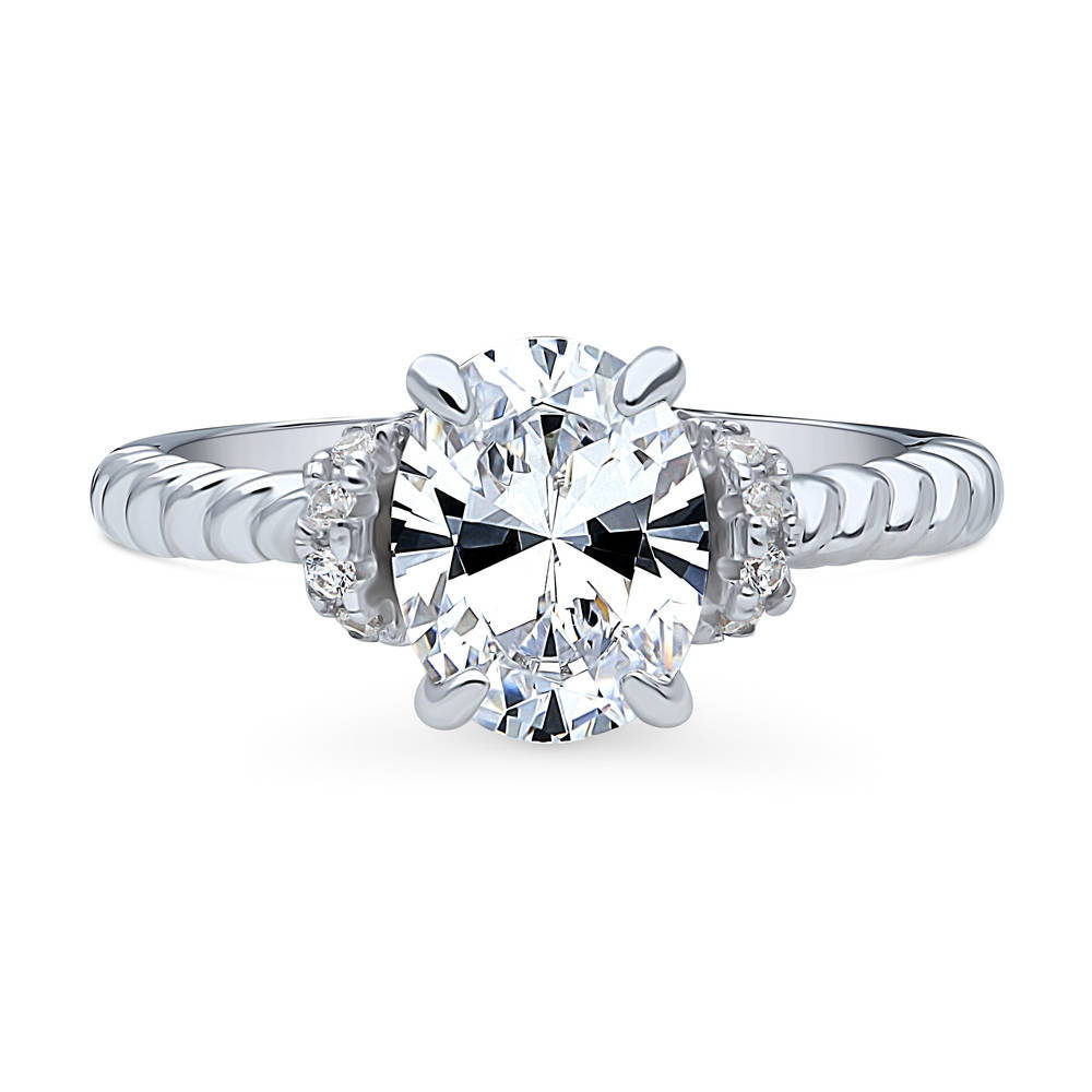 Woven Solitaire 1.8ct CZ Ring in Sterling Silver