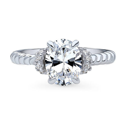 Woven Solitaire 1.8ct CZ Ring in Sterling Silver