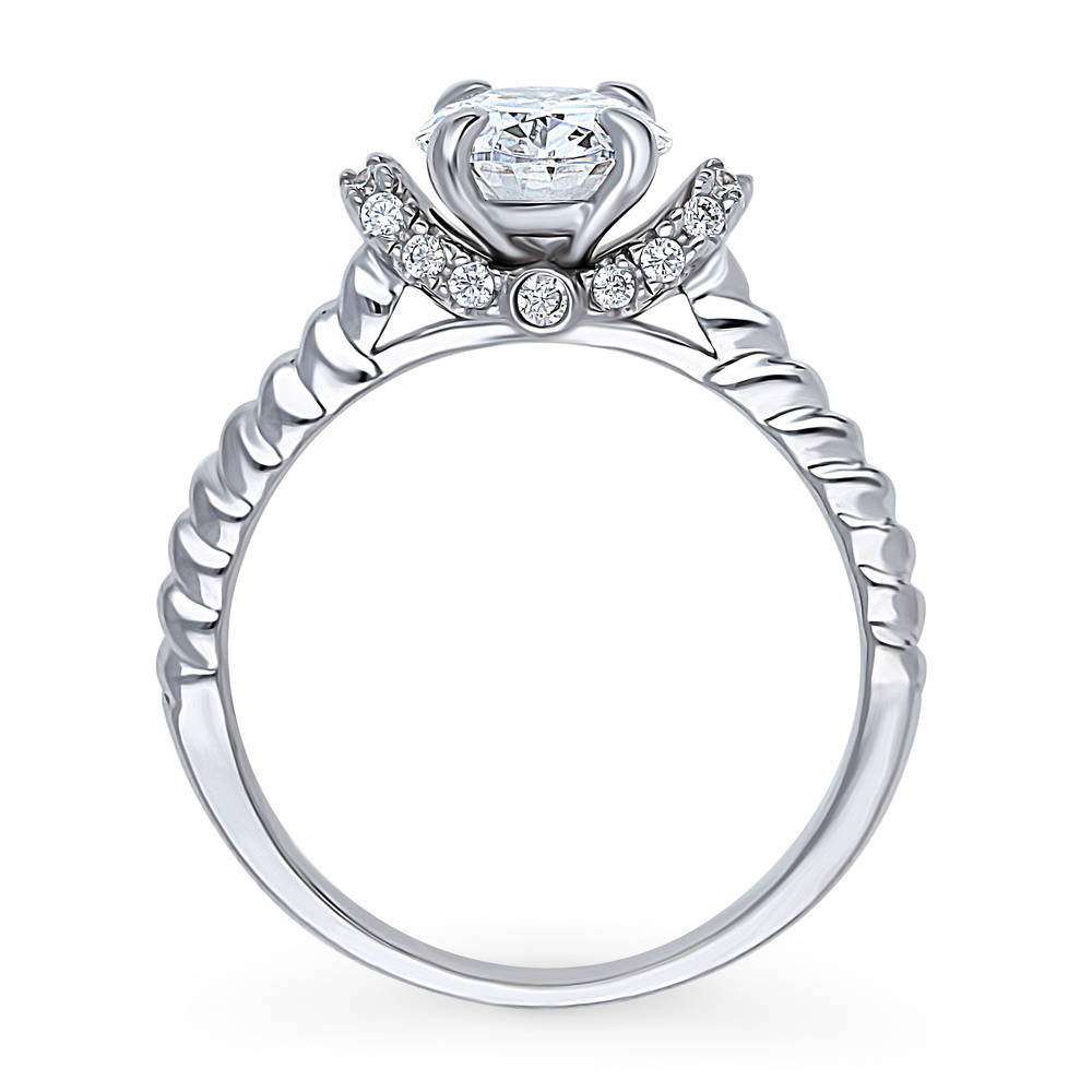 Alternate view of Woven Solitaire 1.8ct CZ Ring in Sterling Silver, 8 of 8