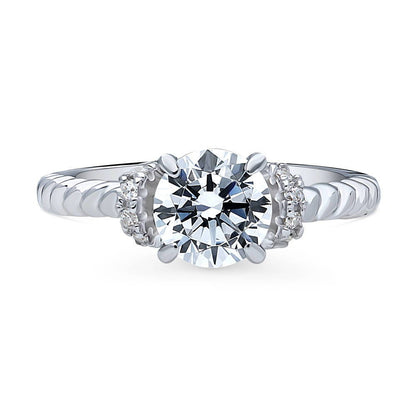 Woven Solitaire 1.25ct CZ Ring in Sterling Silver