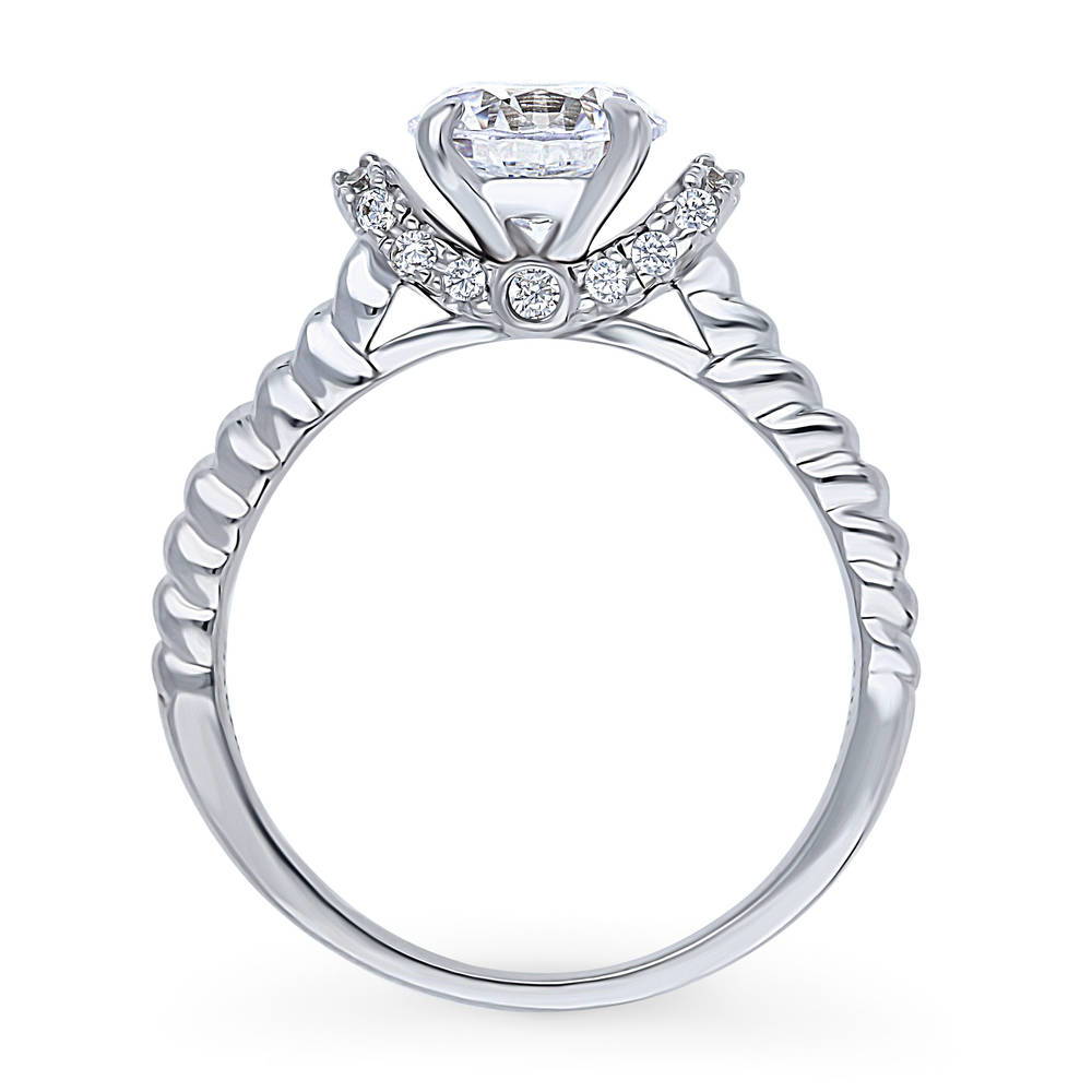 Alternate view of Woven Solitaire 1.25ct CZ Ring in Sterling Silver, 8 of 8