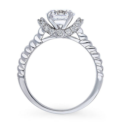 Woven Solitaire 1.25ct CZ Ring in Sterling Silver