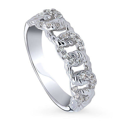 Woven CZ Band in Sterling Silver
