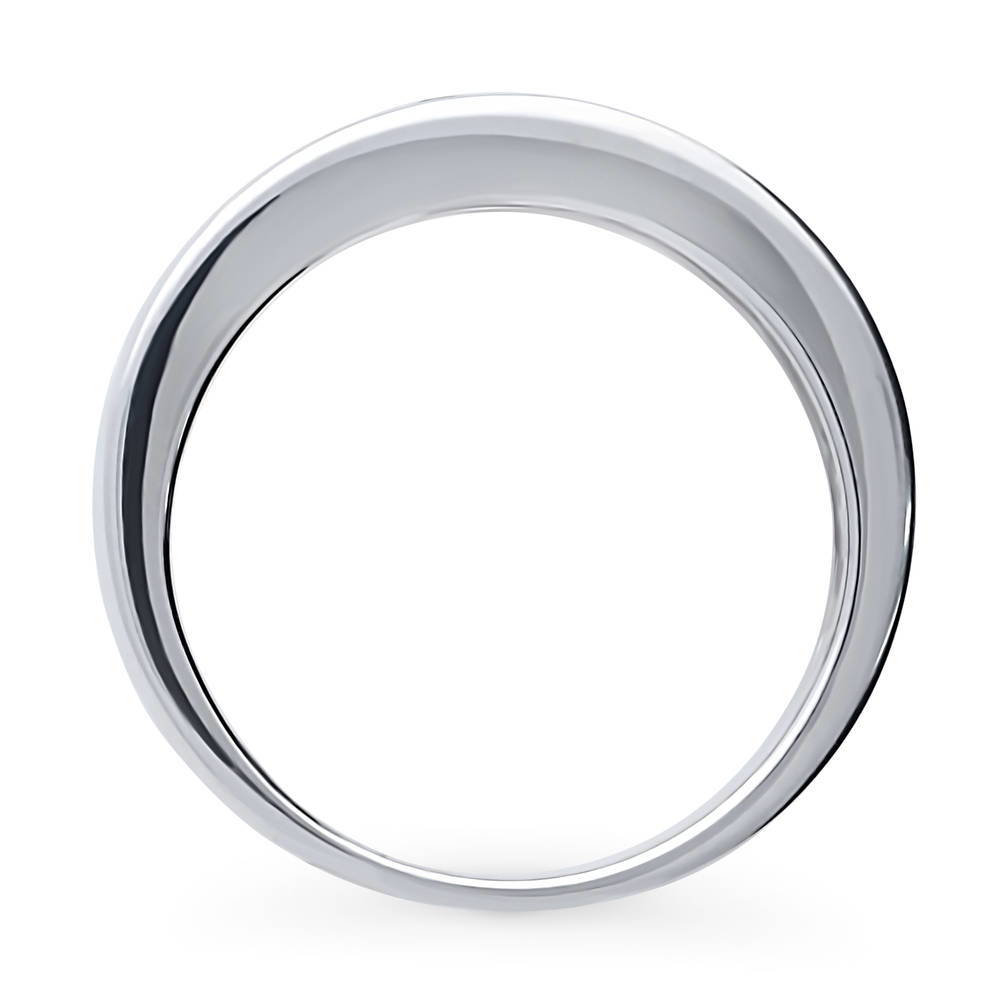 Alternate view of Greyish Blue Channel CZ Eternity Ring in Sterling Silver, 8 of 8