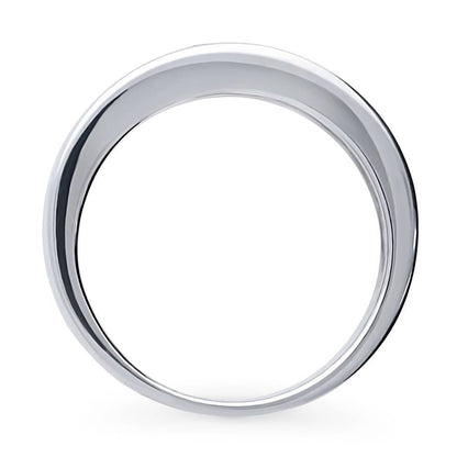 Greyish Blue Channel CZ Eternity Ring in Sterling Silver