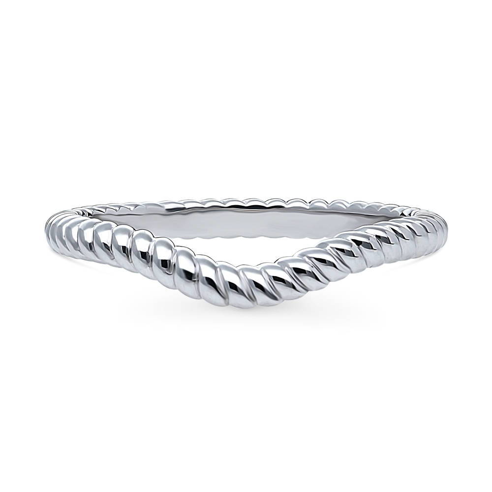 Woven Curved Band in Sterling Silver, 1 of 8