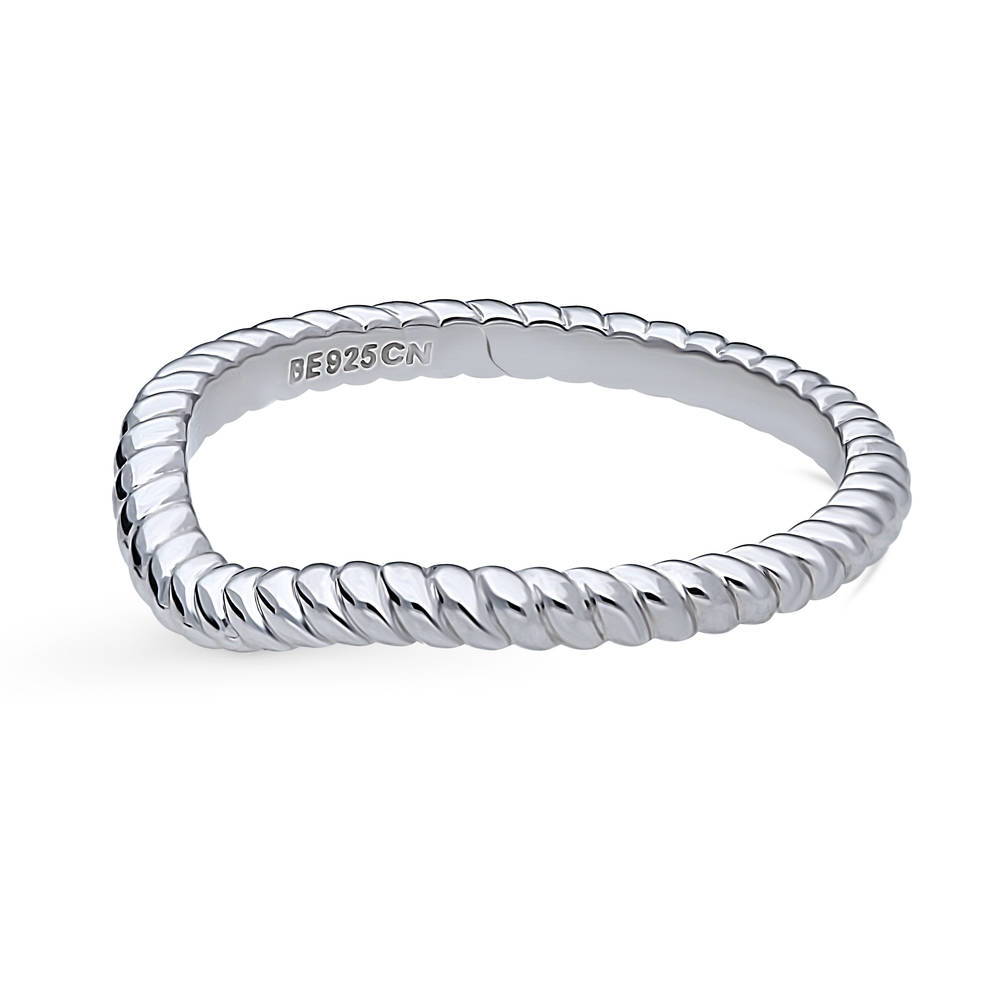 Angle view of Woven Band in Sterling Silver, 5 of 8