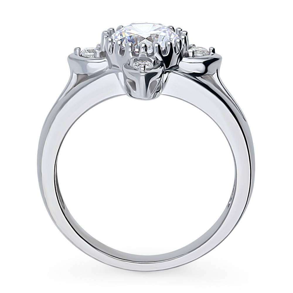 Alternate view of Flower CZ Ring in Sterling Silver, 8 of 8