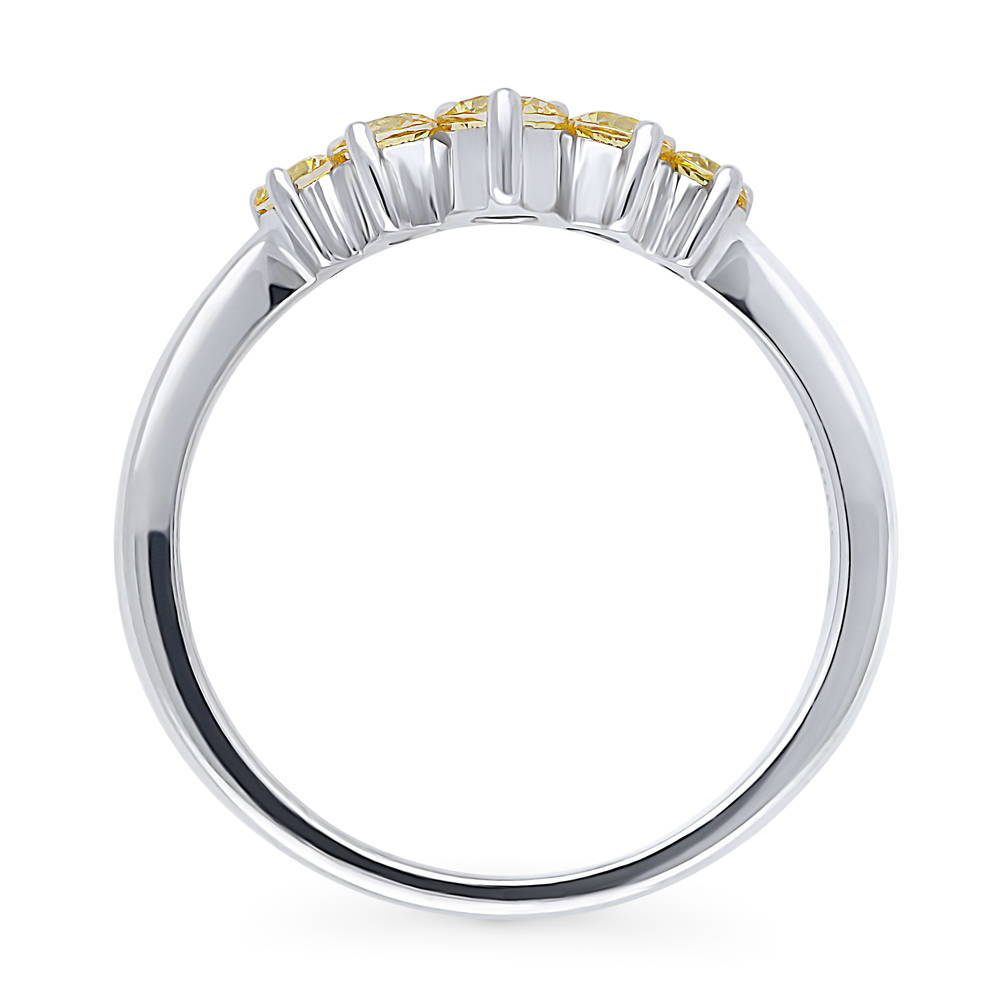 Alternate view of 5-Stone Wishbone Chevron V Shaped CZ Band in Sterling Silver, 8 of 8