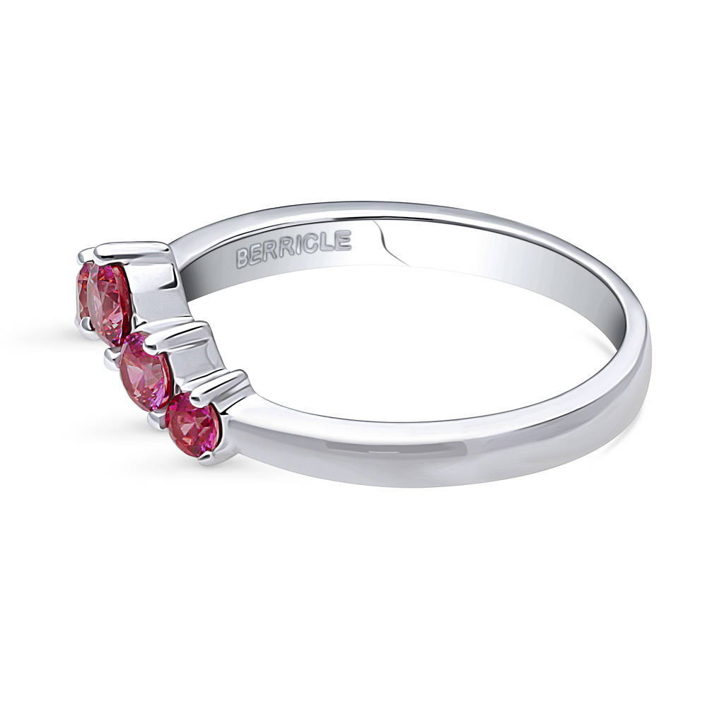 5-Stone Wishbone CZ Band in Sterling Silver