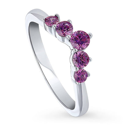 5-Stone Wishbone CZ Band in Sterling Silver
