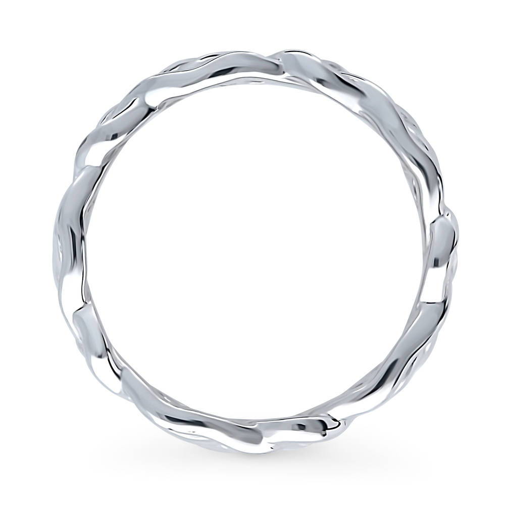Angle view of Woven Celtic Knot Band in Sterling Silver, 5 of 7
