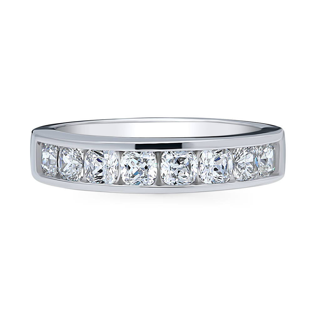 Channel Cushion CZ Eternity Ring in Sterling Silver, 1 of 8