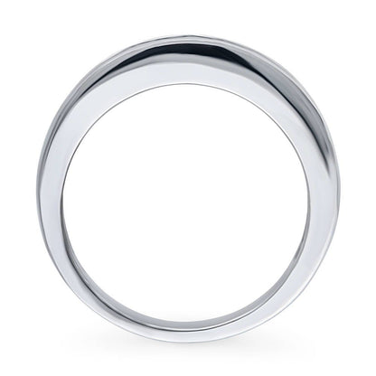 Channel Cushion CZ Eternity Ring in Sterling Silver
