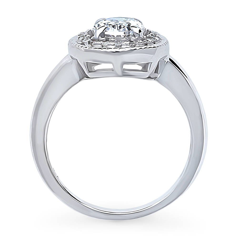 Alternate view of Halo Woven Art Deco Oval CZ Ring in Sterling Silver, 8 of 8