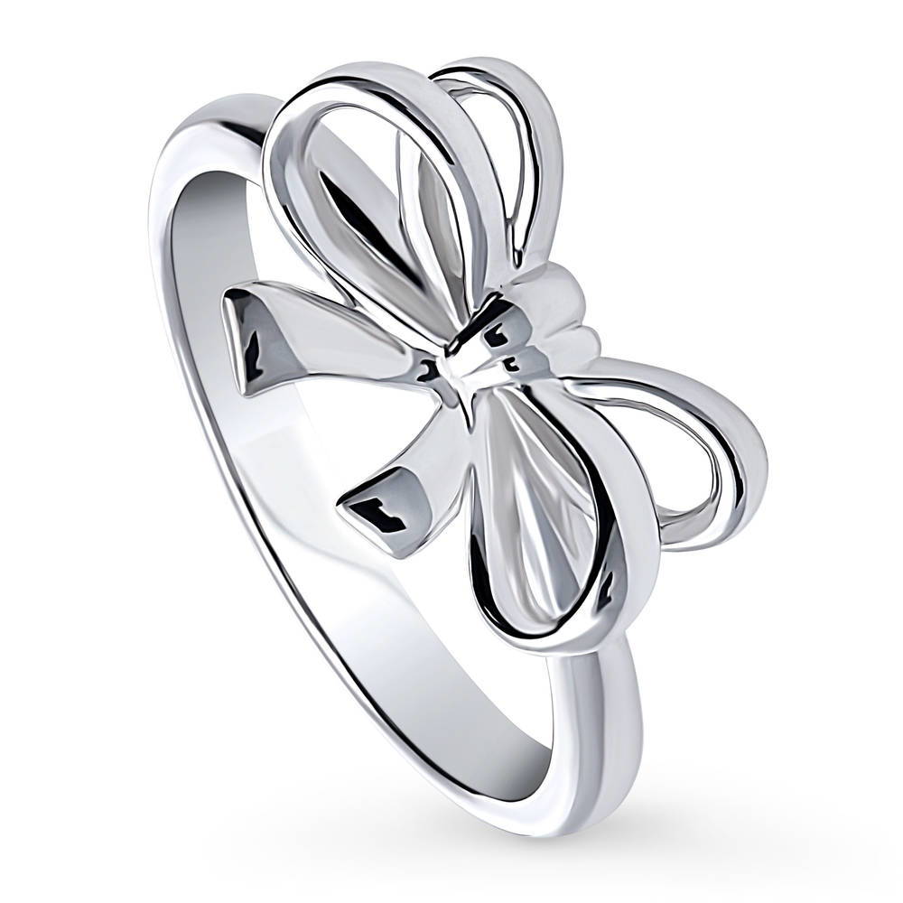 Bow Tie Ribbon Ring in Sterling Silver