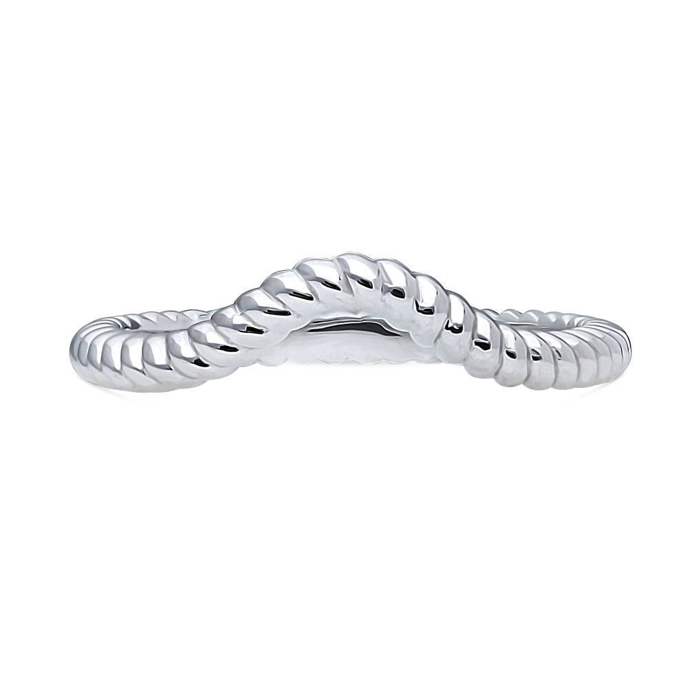 Woven Wishbone Curved Band in Sterling Silver