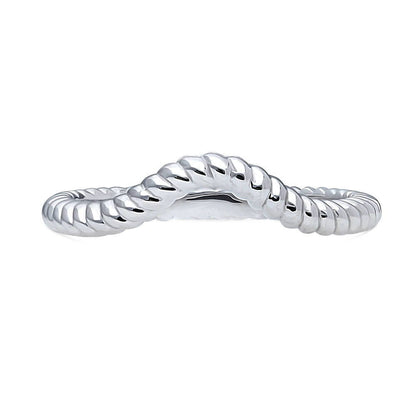 Woven Wishbone Chevron Band in Sterling Silver