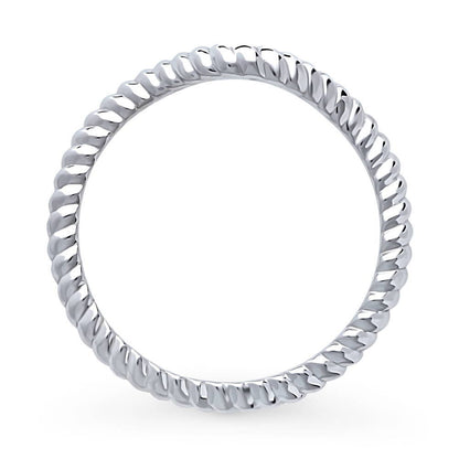 Woven Wishbone Chevron Band in Sterling Silver
