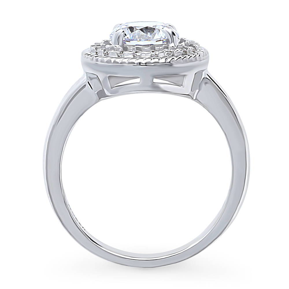 Alternate view of Halo Cable Art Deco CZ Ring in Sterling Silver, 8 of 8