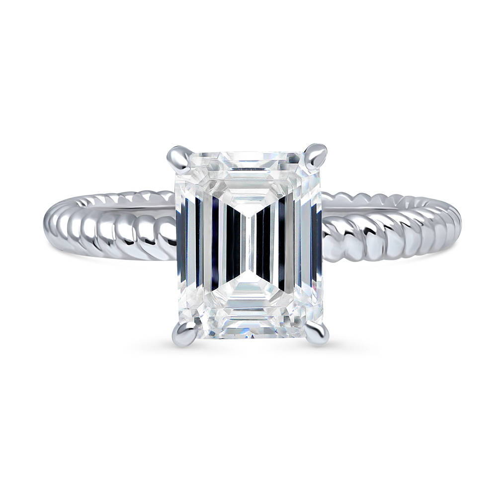 Woven Solitaire 2.6ct CZ Ring in Sterling Silver, 1 of 8