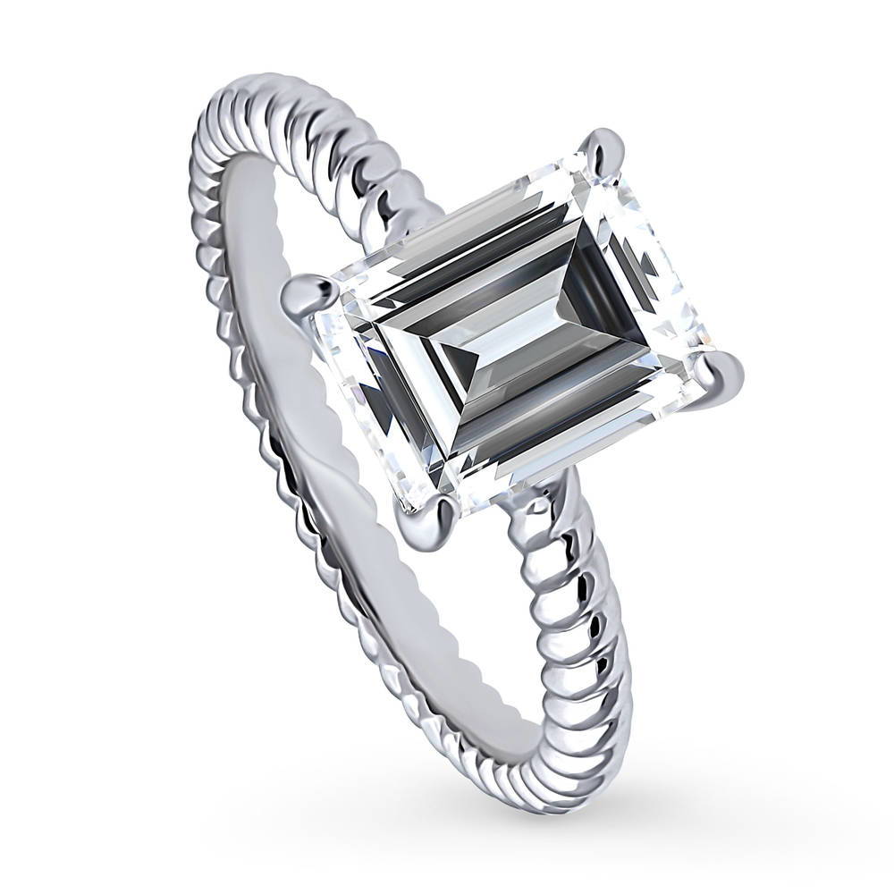 Woven Solitaire 2.6ct CZ Ring in Sterling Silver