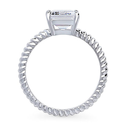 Woven Solitaire 2.6ct CZ Ring in Sterling Silver