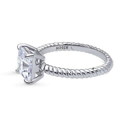 Woven Solitaire 2ct CZ Ring in Sterling Silver