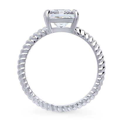 Woven Solitaire 2ct CZ Ring in Sterling Silver