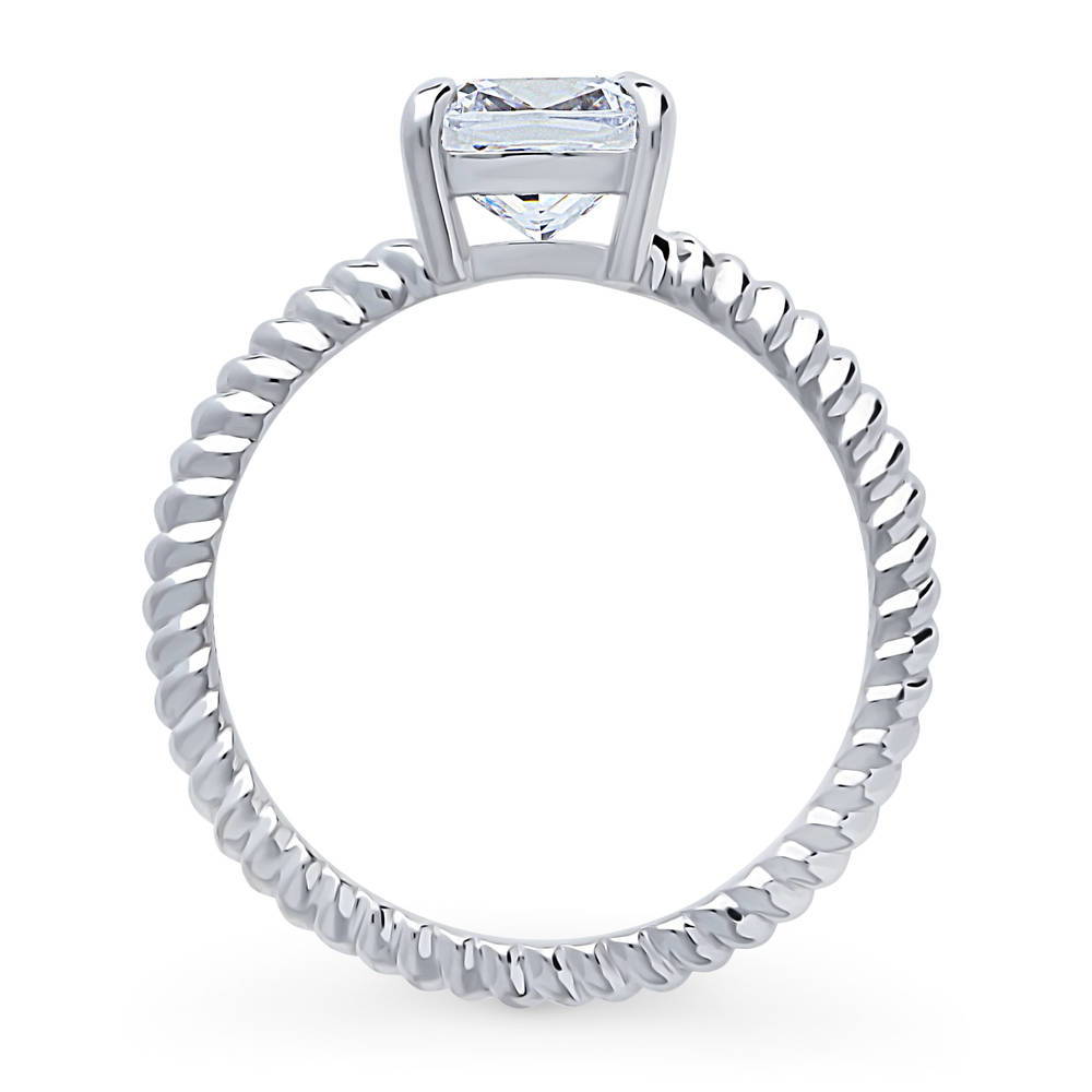 Woven Solitaire 2ct CZ Ring in Sterling Silver